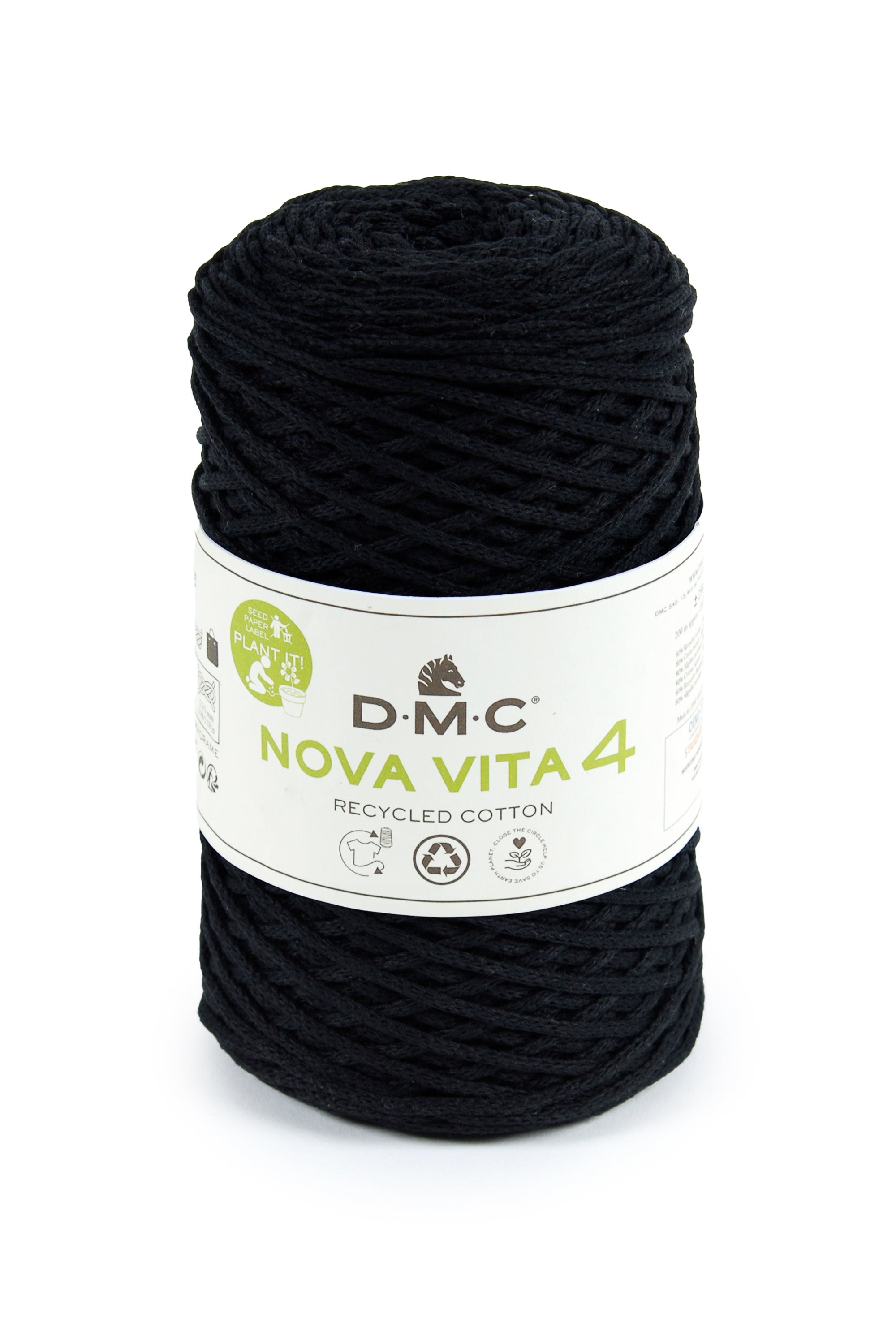 DMC Nova Vita 4 Makramee-Kordel Schwarz – Ø 2 mm, 250 g, 200 m, Baumwolle