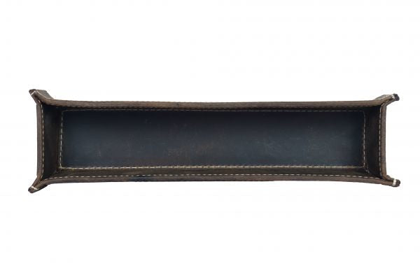Alpenleder Stifteschale Zenta – braun/dunkelbraun – Leder