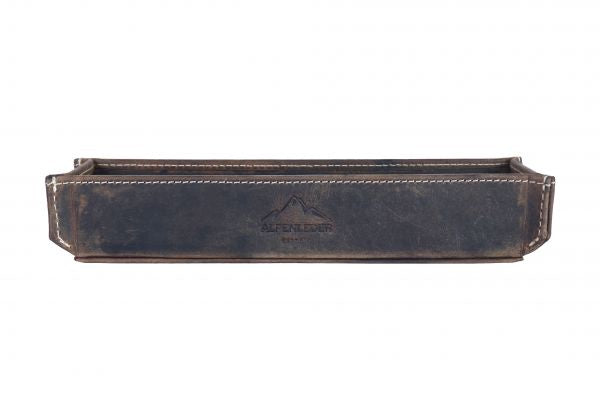 Alpenleder Stifteschale Zenta – braun/dunkelbraun – Leder