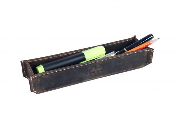 Alpenleder Stifteschale Zenta – braun/dunkelbraun – Leder