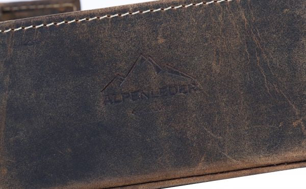 Alpenleder Stiftschlaufe – Büffelleder, Braun, 100 × 50 mm