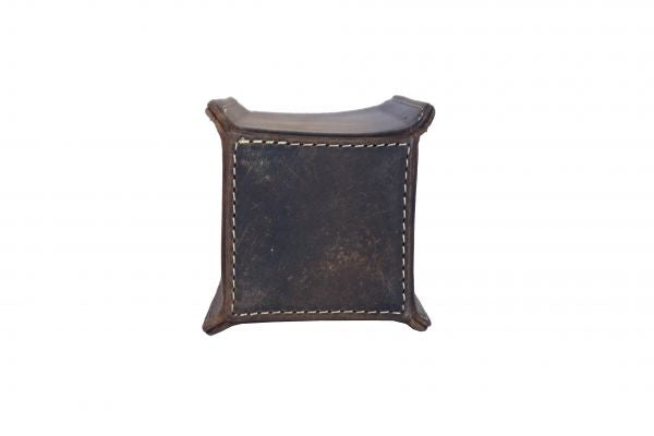 Alpenleder Stifteköcher Haferl – Büffelleder, Dunkelbraun, 50×120×50 mm