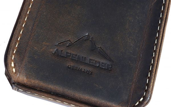 Alpenleder Stifteköcher Haferl – Büffelleder, Dunkelbraun, 50×120×50 mm