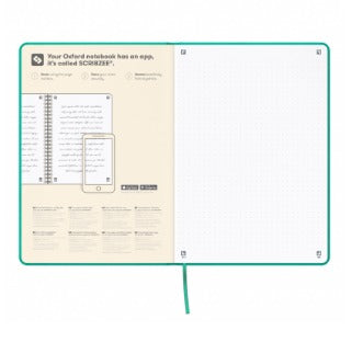 Oxford Notizbuch – A5 – punktiert – 80 Blatt – Hardcover, Gummiband, Lesezeichenband – türkis, EU Ecolabel