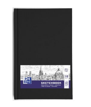 Oxford Malbuch – A5 – 100 g/m² – Hardcover – 192 Seiten – Schwarz