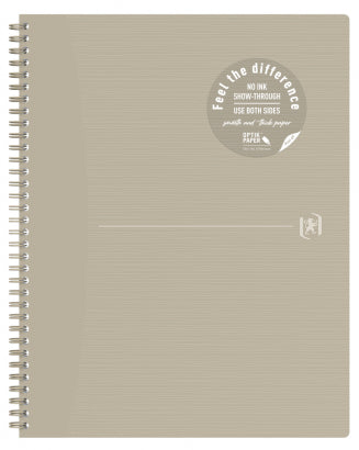 Oxford Origins Spiralheft – A4+ – liniert – 70 Blatt – 90 g/m² – Doppelspirale – Sand – EU Ecolabel