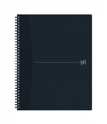 Oxford Spiralbuch – A4+ – 70 Blatt – Doppelspirale, perforiert, SCRIBZEE-kompatibel, stabiler Deckel, schwarz