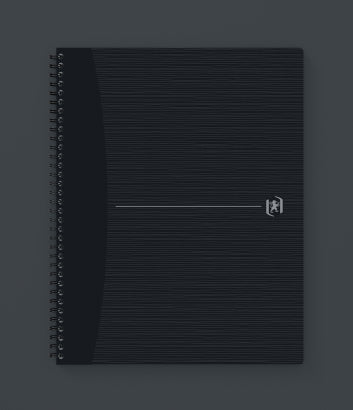 Oxford Spiralbuch – A4+ – 70 Blatt – Doppelspirale, perforiert, SCRIBZEE-kompatibel, stabiler Deckel, schwarz