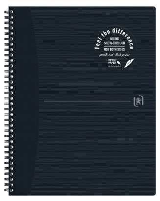 Oxford Spiralbuch – A4+ – 70 Blatt – Doppelspirale, perforiert, SCRIBZEE-kompatibel, stabiler Deckel, schwarz