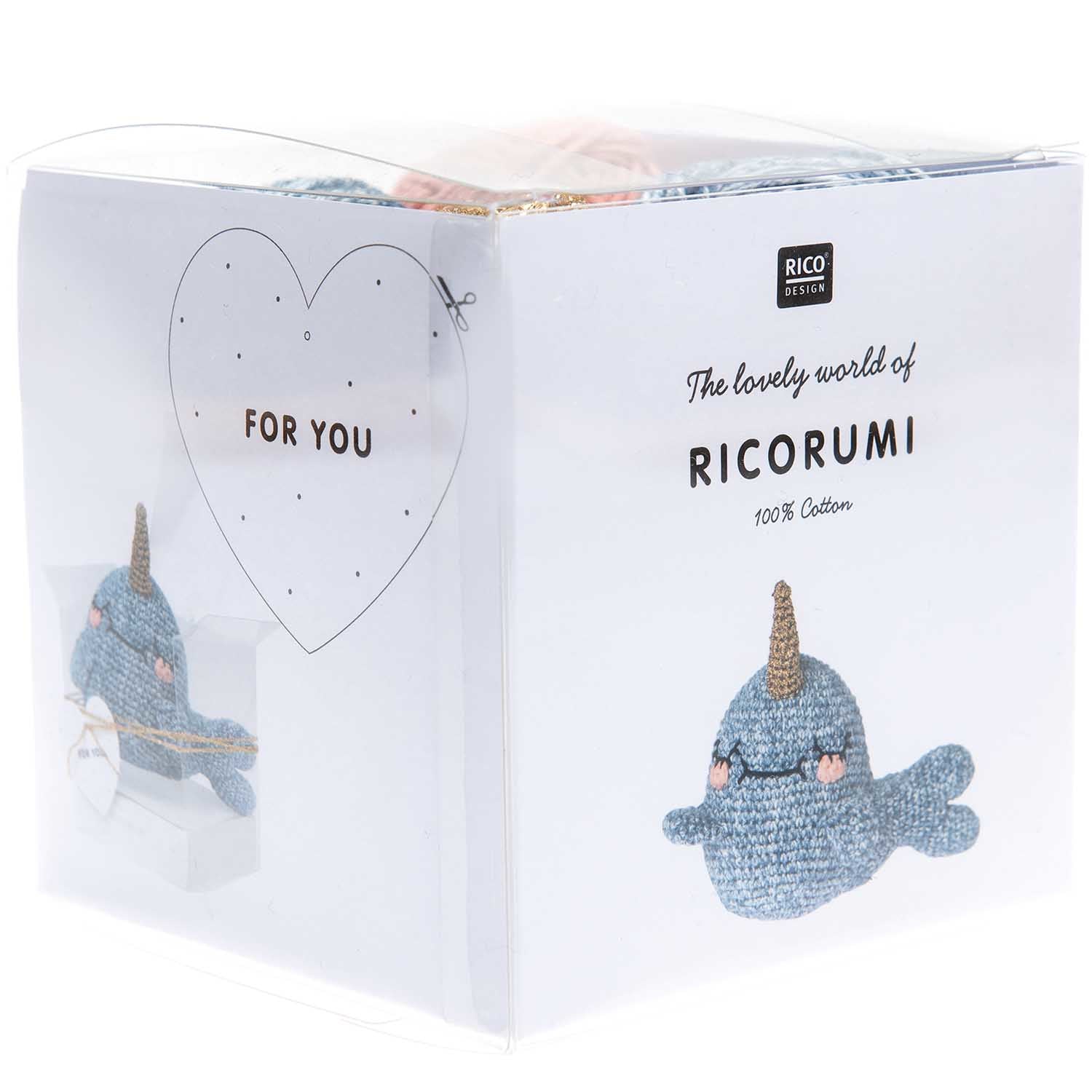 Rico Design Creative Ricorumi Häkelset Mehrfarbig – Narwal, 25 g, 57,5 m, 100% Baumwolle