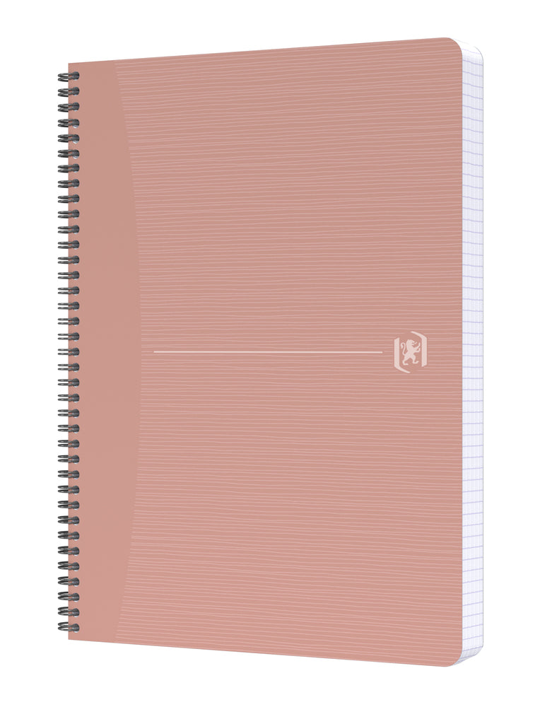 Oxford Spiralheft – A4 – 90 Blatt – 90 g/m² – Doppelspirale, SCRIBZEE-kompatibel, abgerundete Ecken, Rosa