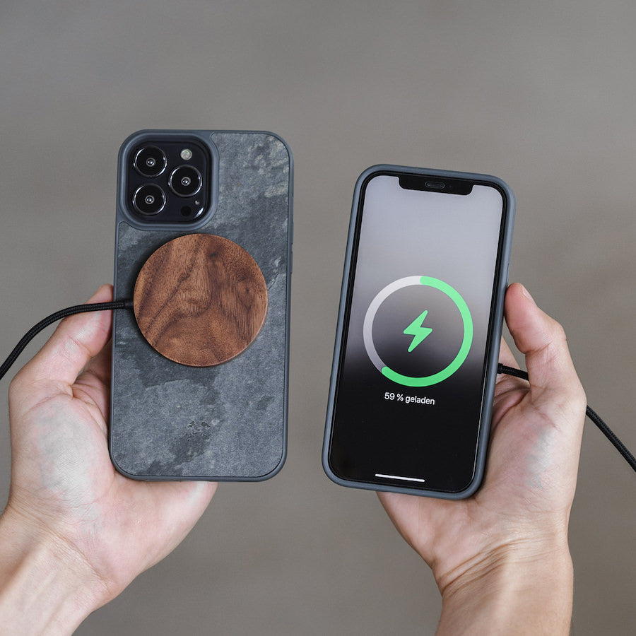 Woodcessories Backcover – für Apple iPhone 14 Plus – grau – TPU, MagSafe-kompatibel