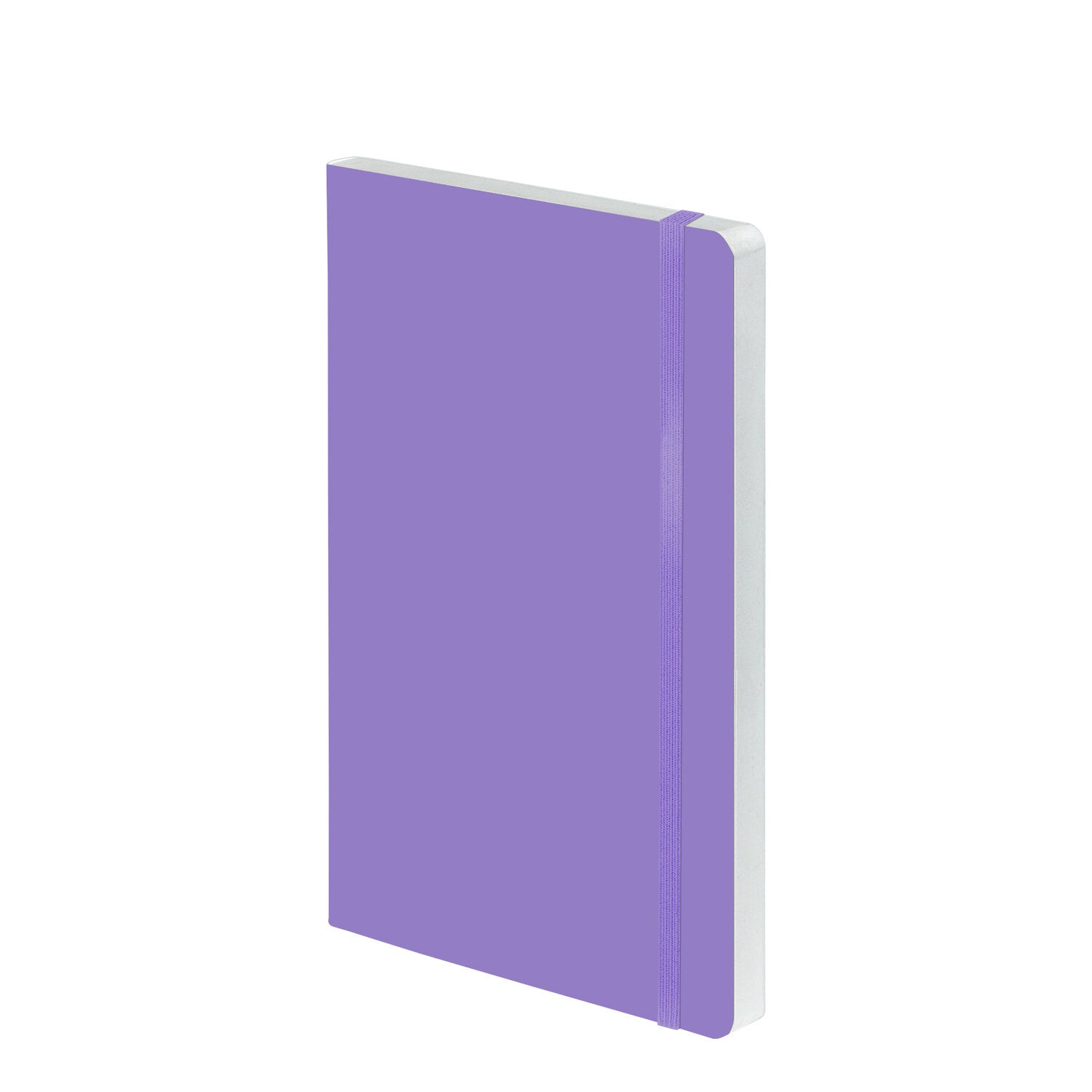 nuuna Notizbuch – A5 – punktiert – 176 Seiten – 120 g/m² – Softcover, Gummiband, recyceltes Leder, violett
