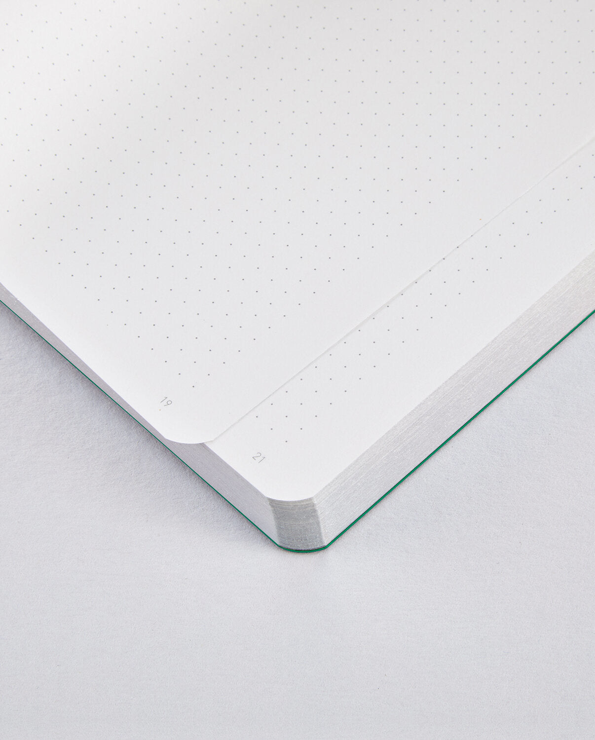 nuuna Notizbuch – A5 – punktiert – 176 Seiten – 120 g/m² – Softcover, Gummiband, nummerierte Seiten, grün