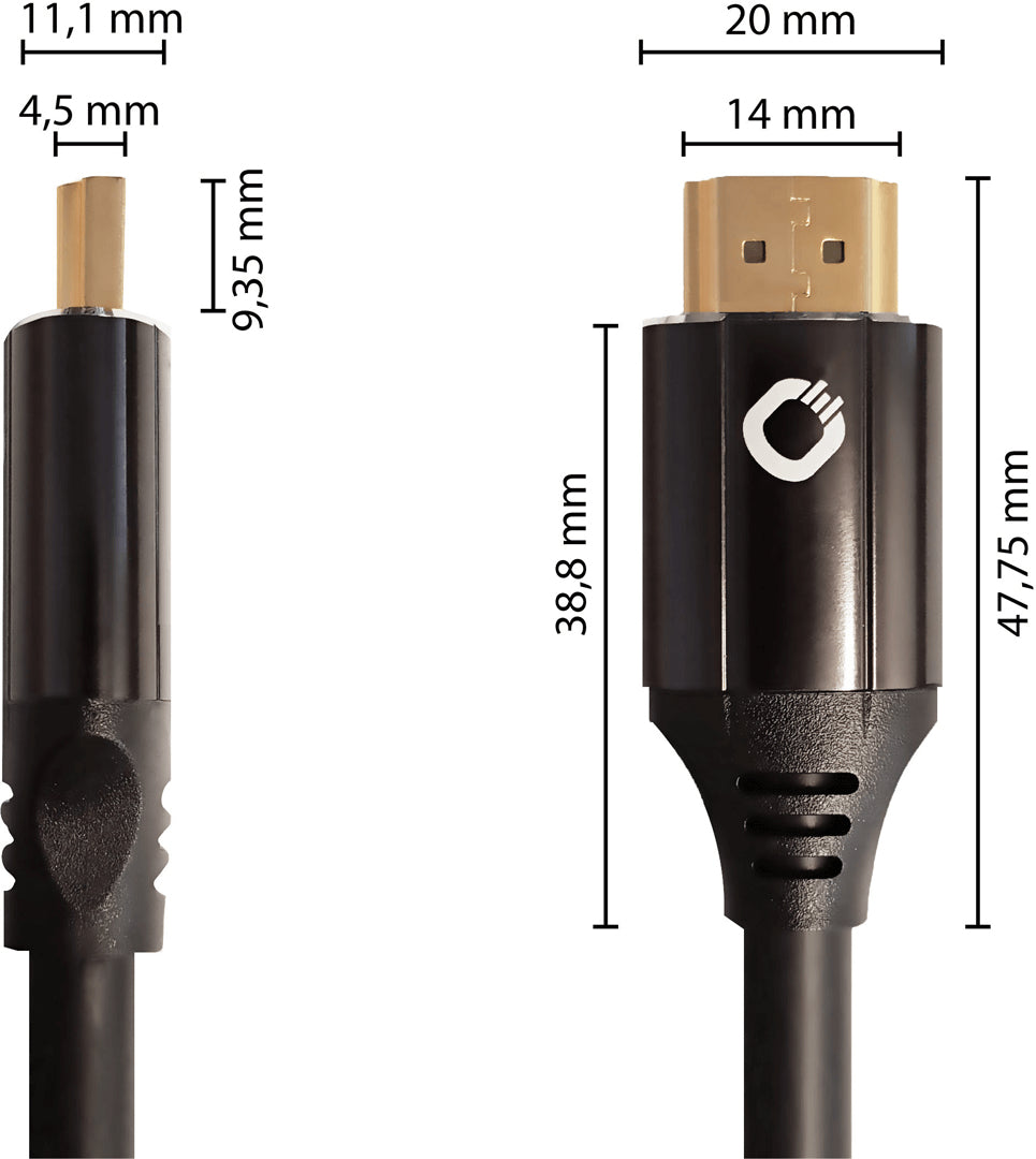 OEHLBACH HDMI Kabel HDMI 2.1 8K 60 Hz – 0,75 m – HDR, ARC