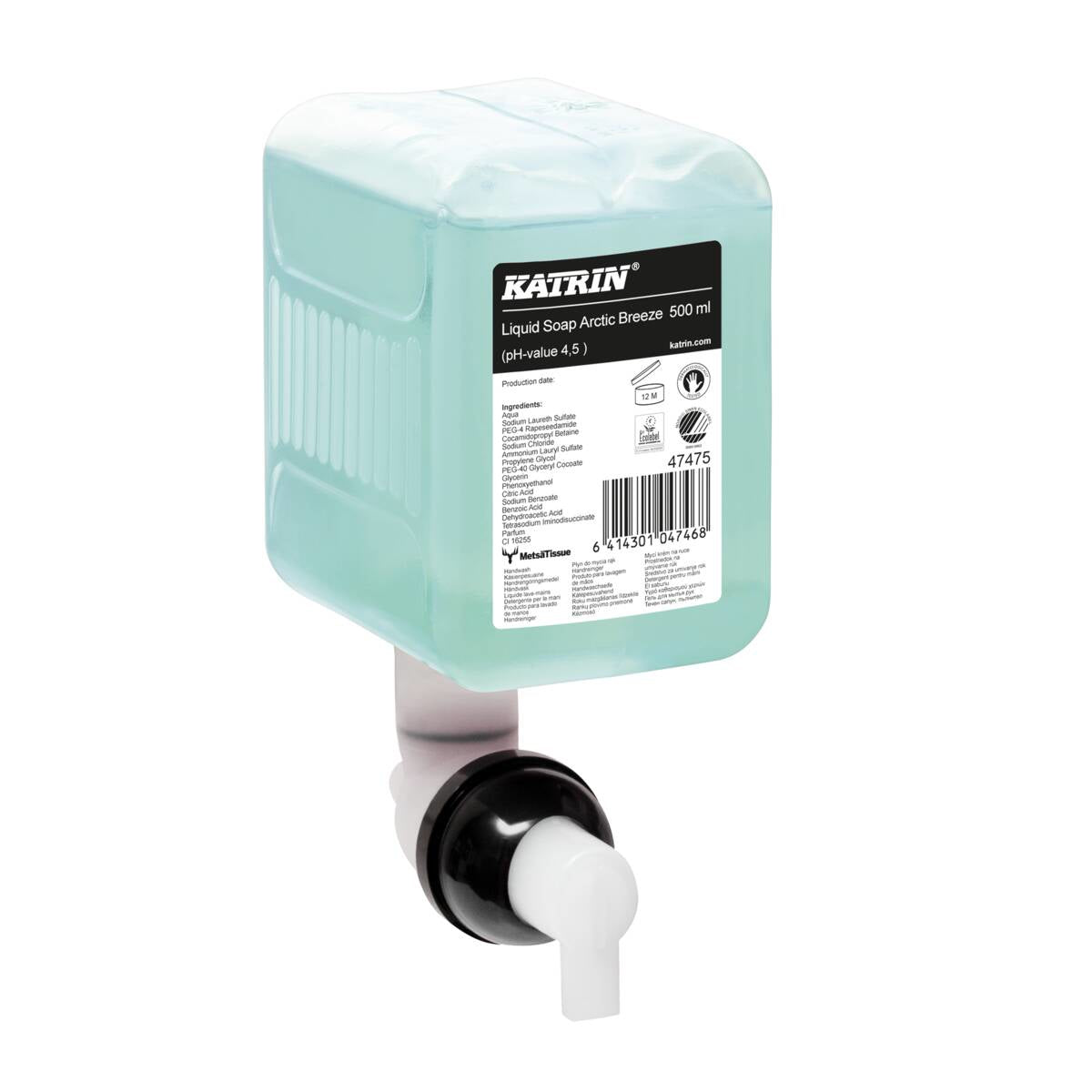 KATRIN Seifenkartusche – 500 ml, parfümiert (Arctic Breeze), abbaubar, für KATRIN Inclusive Seifenspender