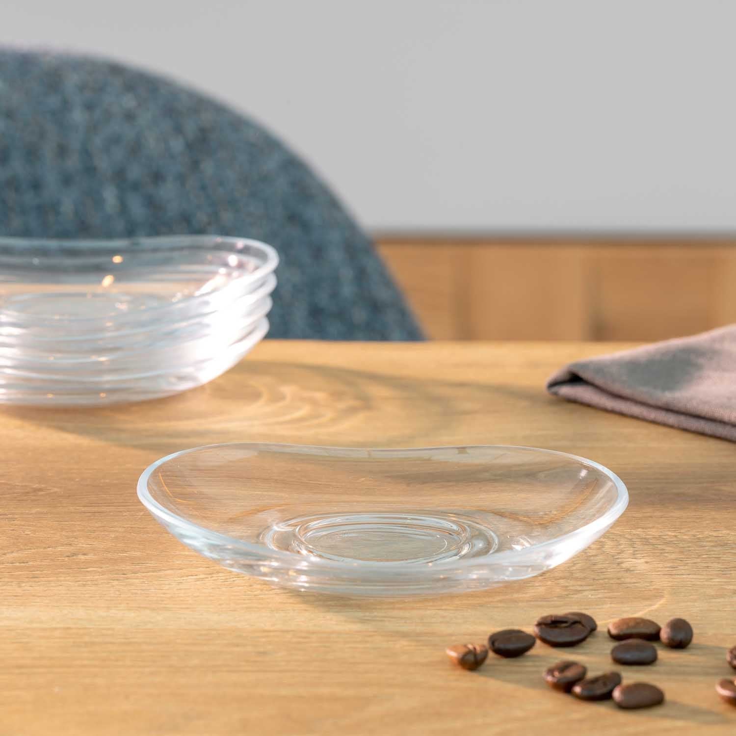 LEONARDO Napoli Unterteller – 6er Set, Ø 11 cm, H 1,7 cm, Kalk-Natron-Glas, Transparent, spülmaschinenfest