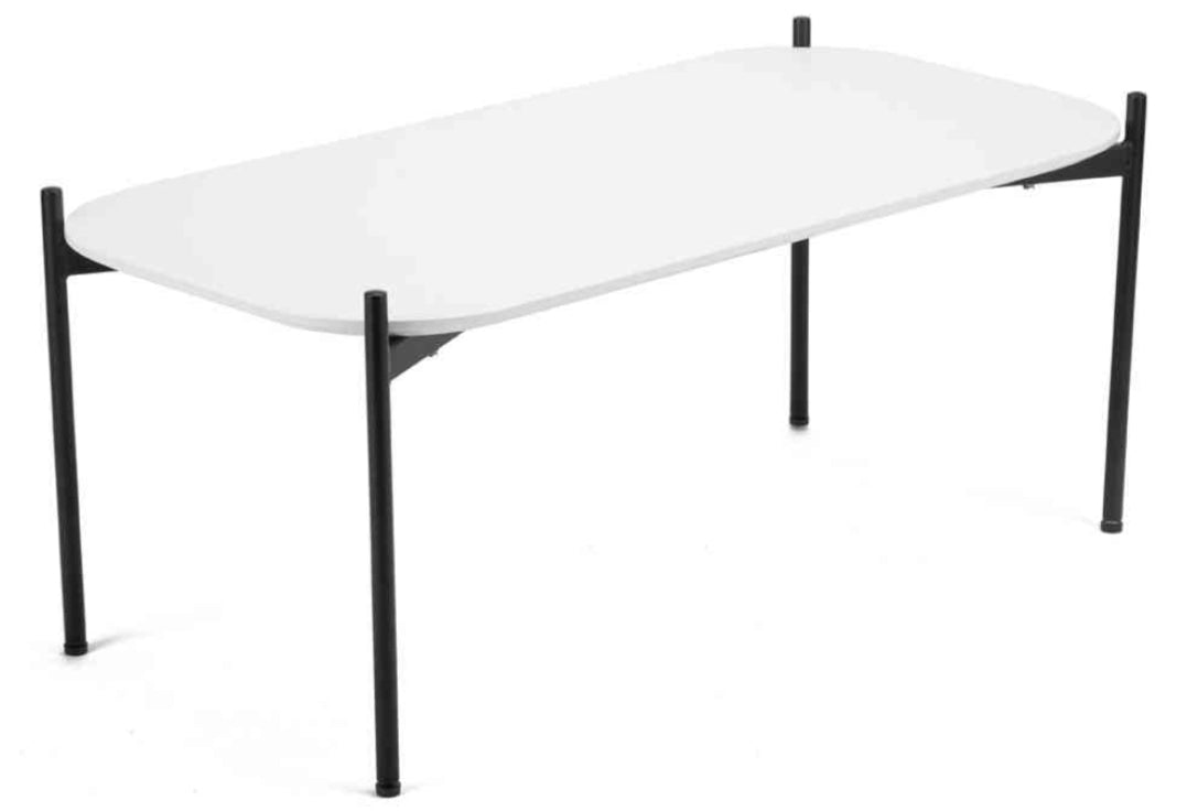 PaperFlow Beistelltisch MEET – weiss/schwarz, MDF, 100 × 40 × 50 cm