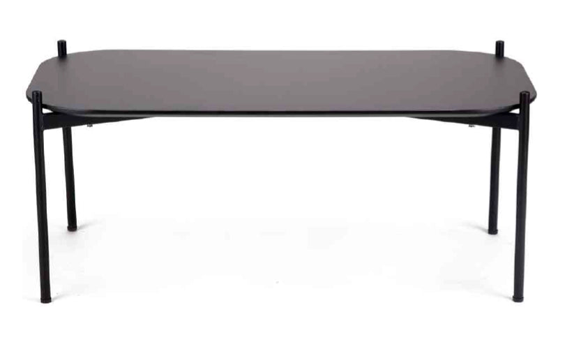 PaperFlow Beistelltisch – Schwarz, MDF, 100 × 40 × 50 cm