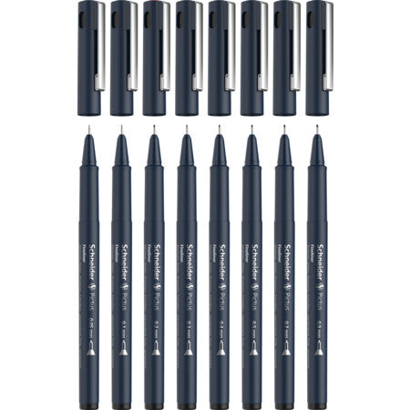 Schneider Schreibgeräte Pictus Fineliner – 8er-Set – Schwarz
