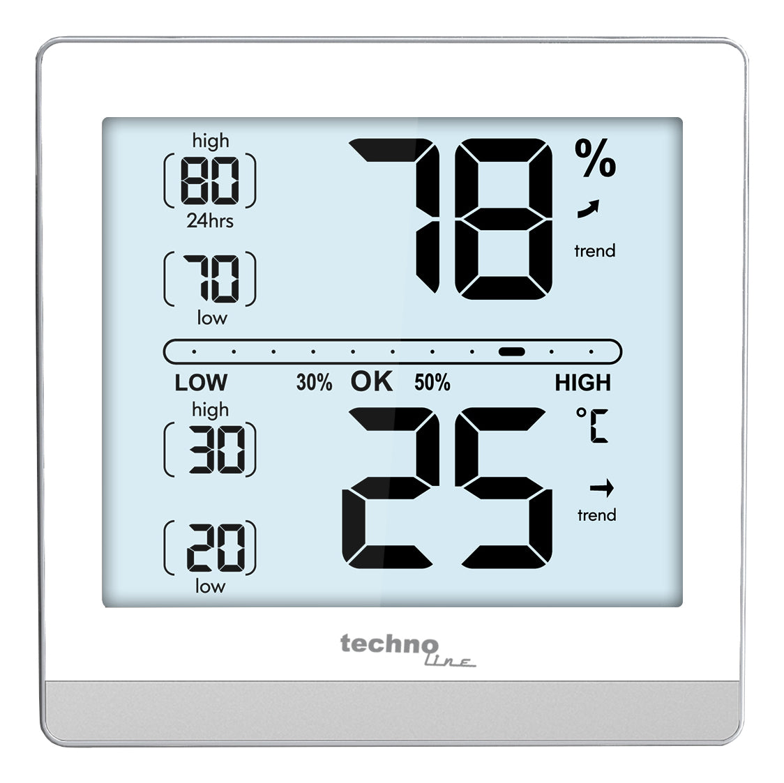 Technoline WS9470 – Wetterstation, innen, Hygrometer & eingebautes Display – Weiss