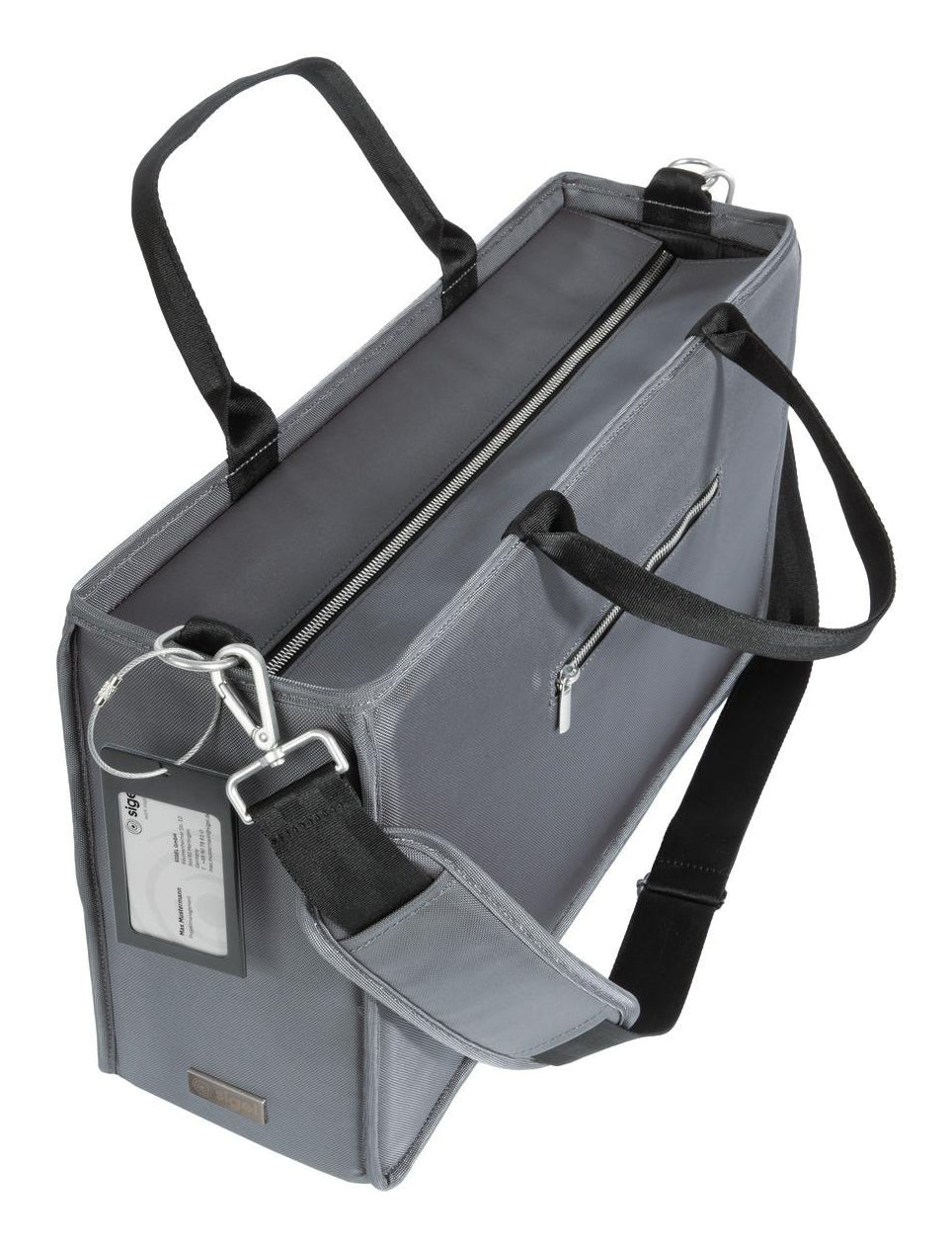 Sigel Tragetasche Desk Sharing Bag L – 21 l, rPET, grau, 50 × 28 × 15 cm