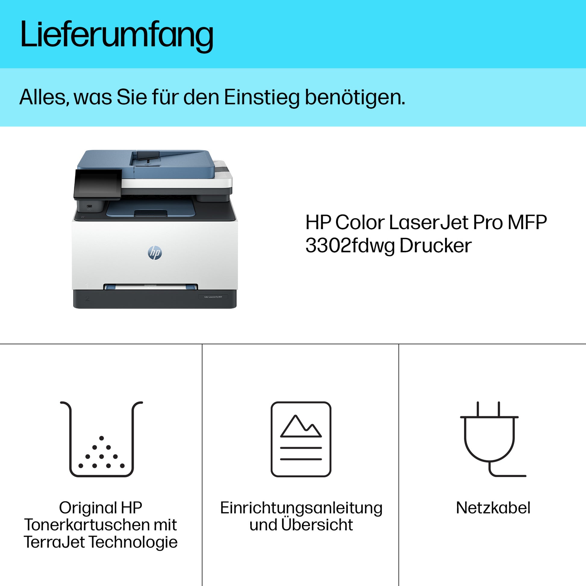 HP Color Laserjet Pro 3302Fdw – Farbiges Laser-MFP A4, 4-in-1 – WLAN