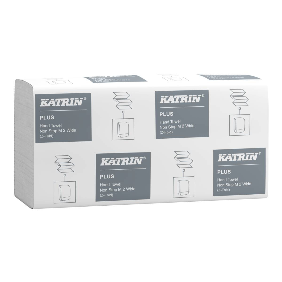 Katrin Falthandtuch Non-Stop L – Z-Falz, 2-lagig, Zellstoff, Weiss, 240 × 240 mm, für Katrin Inclusive Medium