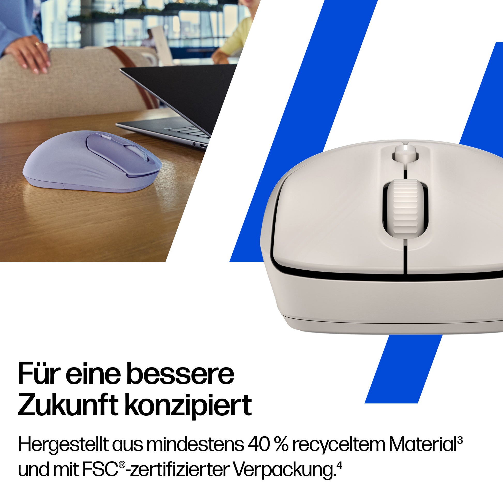 HP 400 Quiet – Maus – Kabellos (Bluetooth/2,4 GHz), beidhändig, Beige