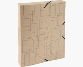 Exacompta Eterneco Sammelbox A4 – Einsteckdeckel, Griffloch, Gummiband, 330 × 250 × 40 mm, Braun, Karton
