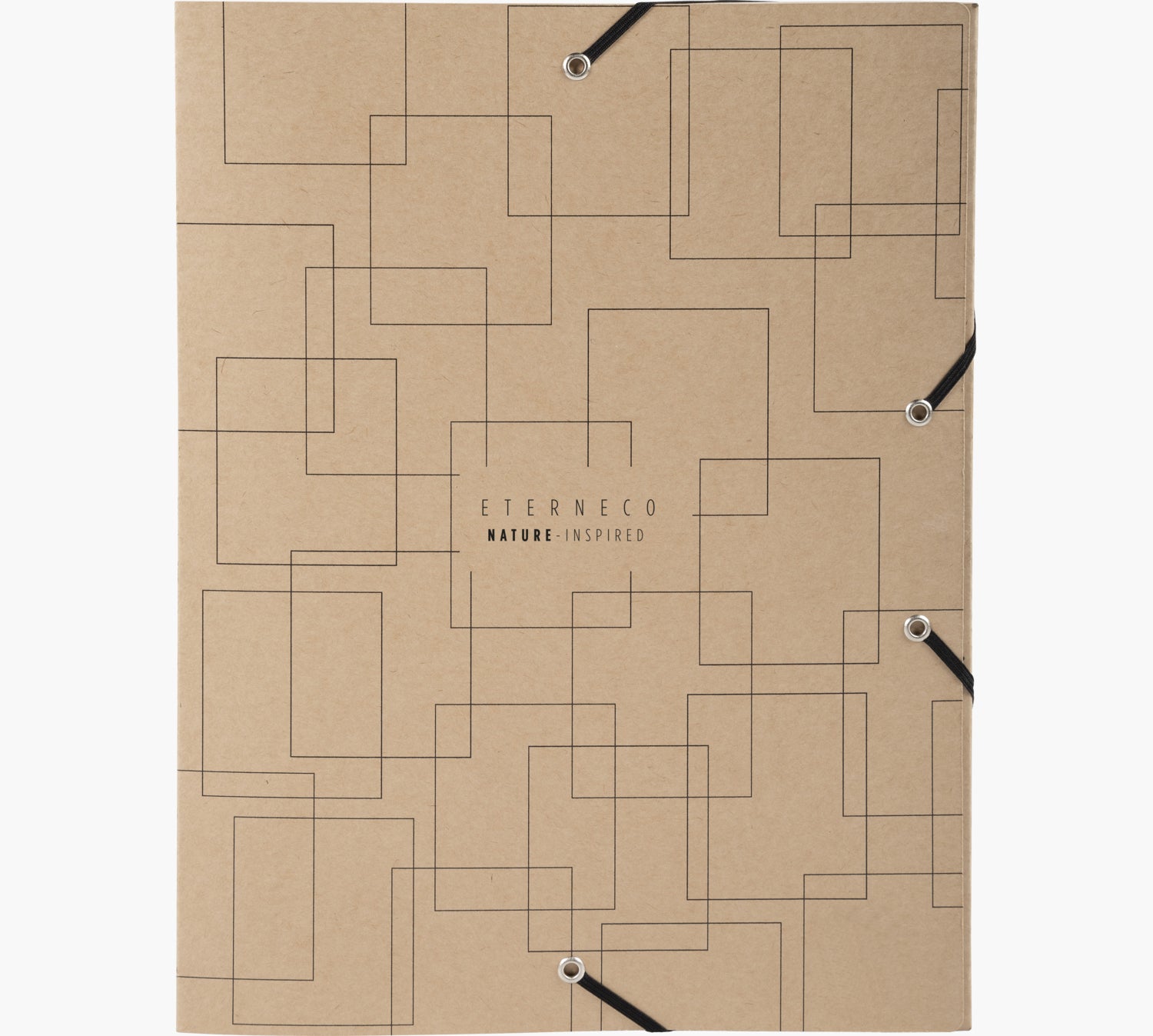 Exacompta Eterneco Sammelbox A4 – Einsteckdeckel, Griffloch, Gummiband, 330 × 250 × 40 mm, Braun, Karton