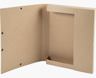 Exacompta Eterneco Sammelbox A4 – Einsteckdeckel, Griffloch, Gummiband, 330 × 250 × 40 mm, Braun, Karton