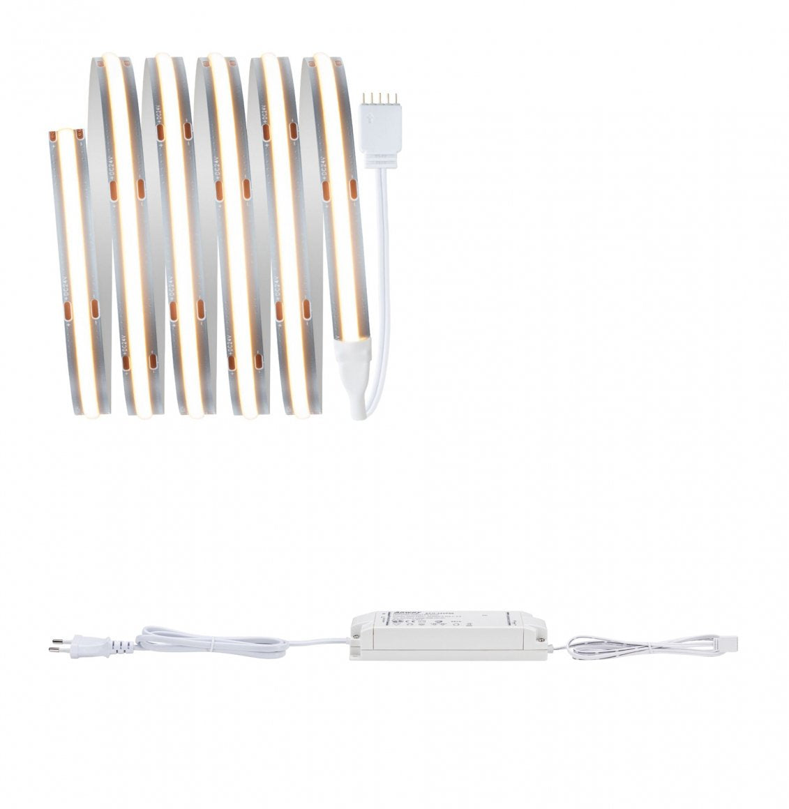Paulmann LED-Strip MaxLED 1000 BasisSet COB – 1,5 m, 1620 lm, 18 W, 2700 K, dimmbar, silber