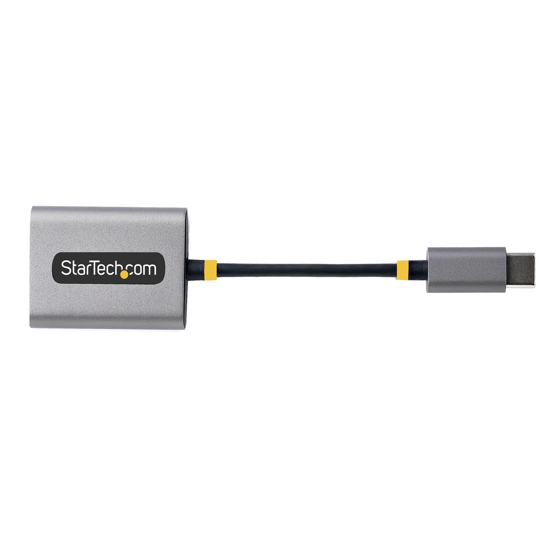 StarTech.com USB-C-auf-3,5-mm-Adapter – USB-C-Stecker zu 2× 3,5-mm-Klinkenbuchsen – 0,07 m, 24-Bit DAC, Grau