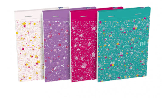 Oxford Notizblock A6, liniert, 6 mm, Klammerheftung, 80 Blatt, perforiert, 90 g/m² – mehrfarbig