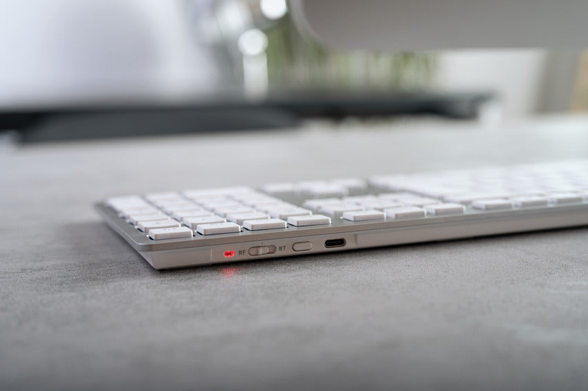 CHERRY KW 9100 Slim für Mac – Tastatur, kabelgebunden & kabellos (USB, Bluetooth), DE-Layout (DE) – für macOS