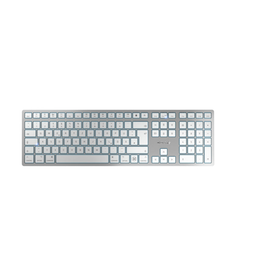CHERRY KW 9100 Slim für Mac – Tastatur, kabelgebunden & kabellos (USB, Bluetooth), DE-Layout (DE) – für macOS