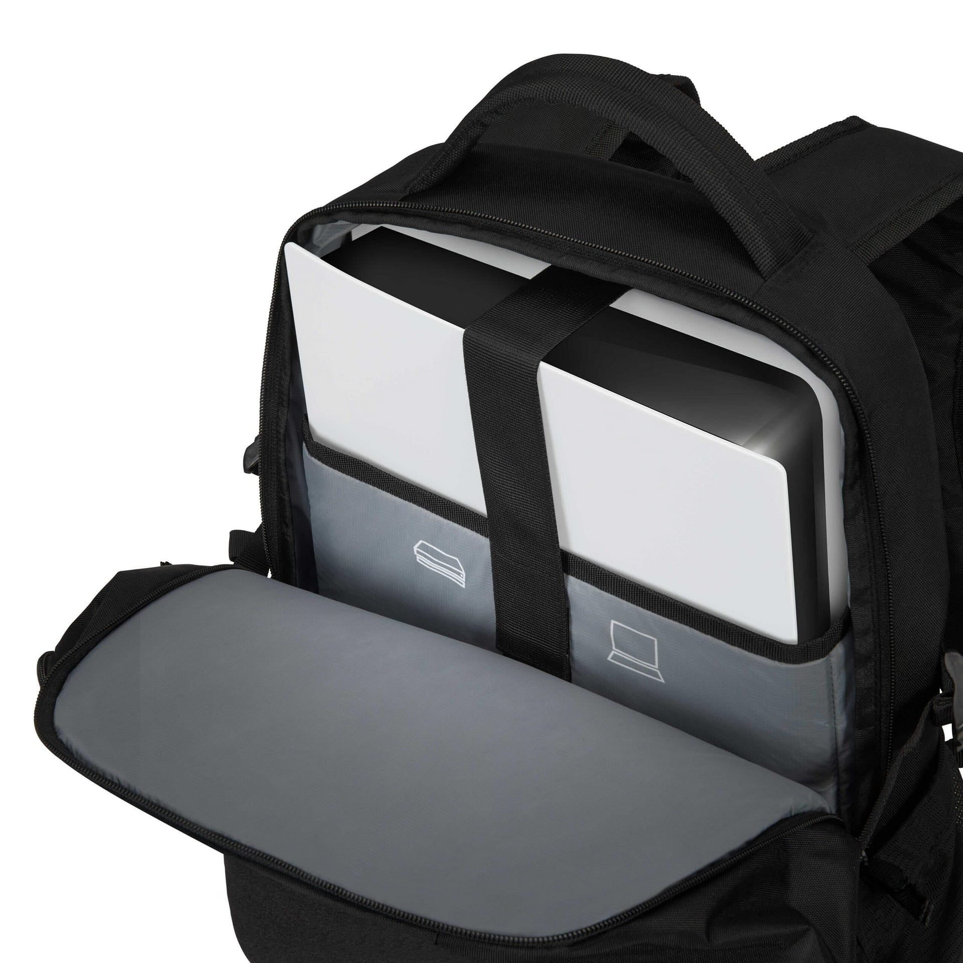 CATURIX DICOTA Notebook-Rucksack CATURIX FORZA eco – mit Regenabdeckung, Polyester – schwarz, 210 × 490 × 350 mm