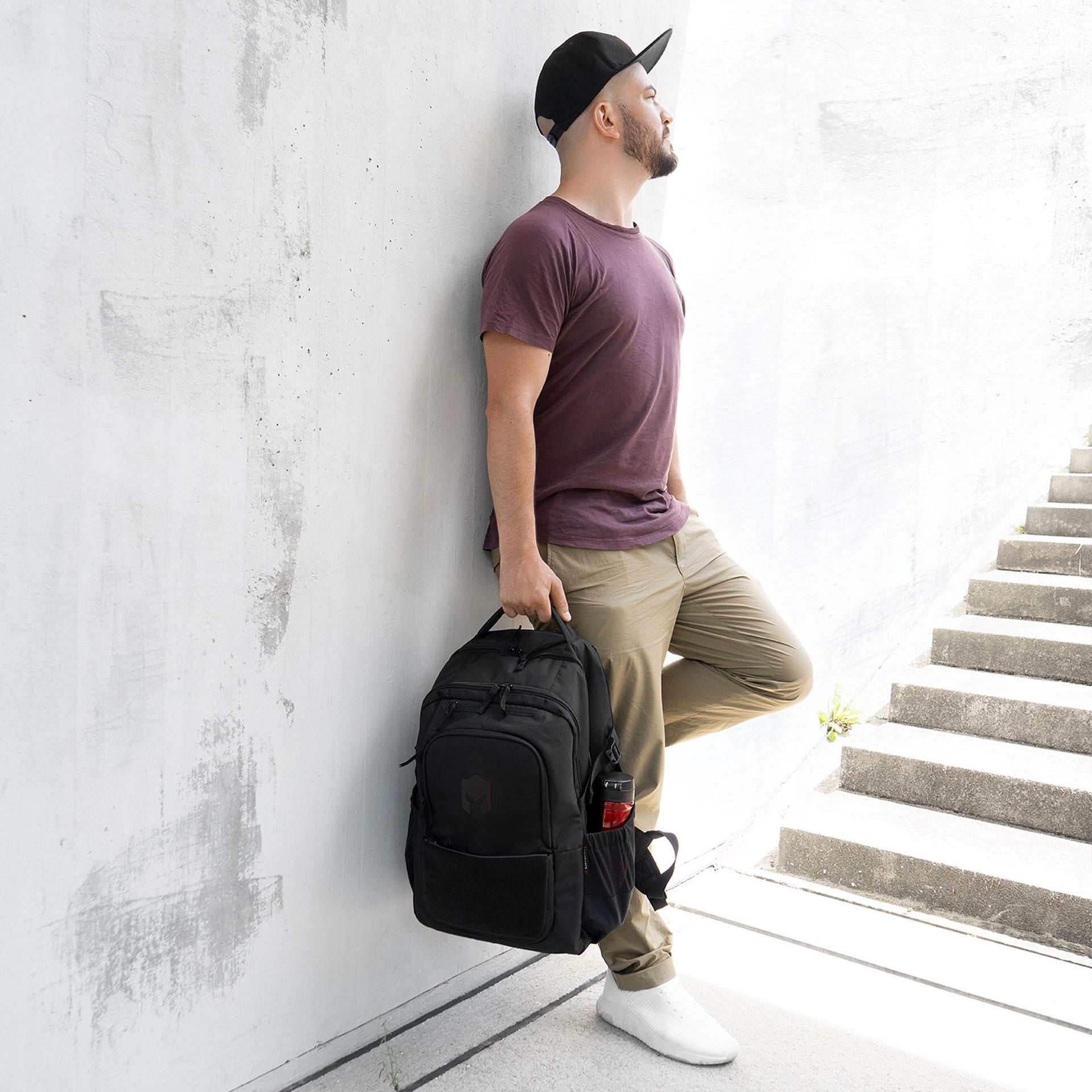 CATURIX DICOTA Notebook-Rucksack CATURIX FORZA eco – mit Regenabdeckung, Polyester – schwarz, 210 × 490 × 350 mm