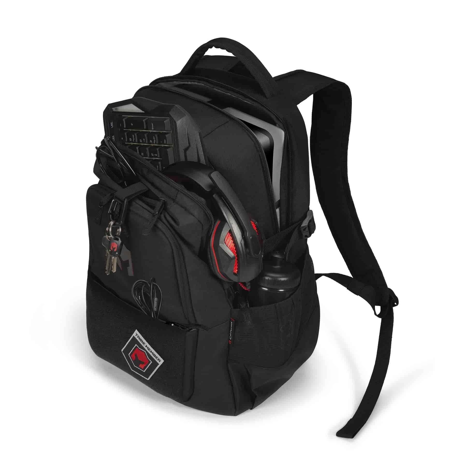 CATURIX DICOTA Notebook-Rucksack CATURIX FORZA eco – mit Regenabdeckung, Polyester – schwarz, 210 × 490 × 350 mm
