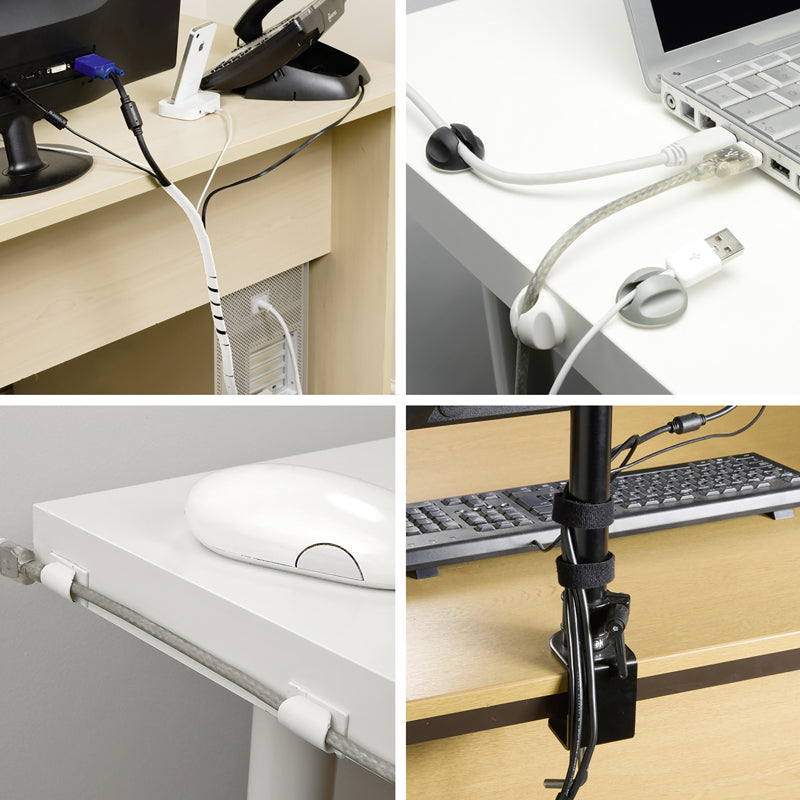 Steffen D-Line Kabelmanagement-Set – Kabelschlauch Ø 15 mm, 1,3 m – Kunststoff – Weiss, Klettverschluss