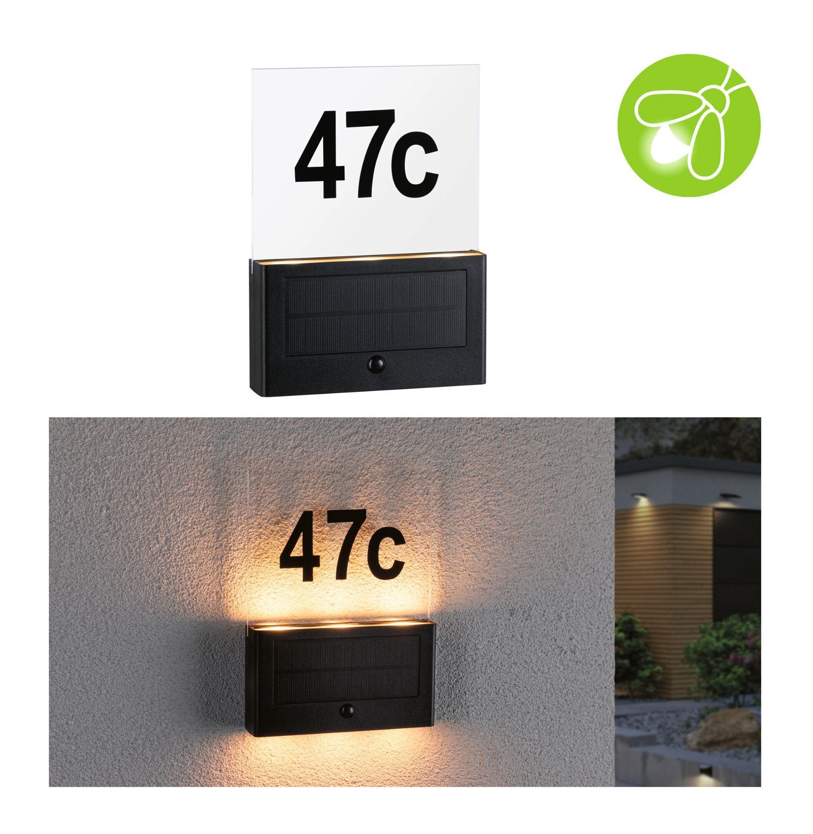 Paulmann Aussenwandleuchte – 18 lm, 1 W – Warmweiss, 2200 K – IP44 – Solarbetrieb – Anthrazit, Kunststoff