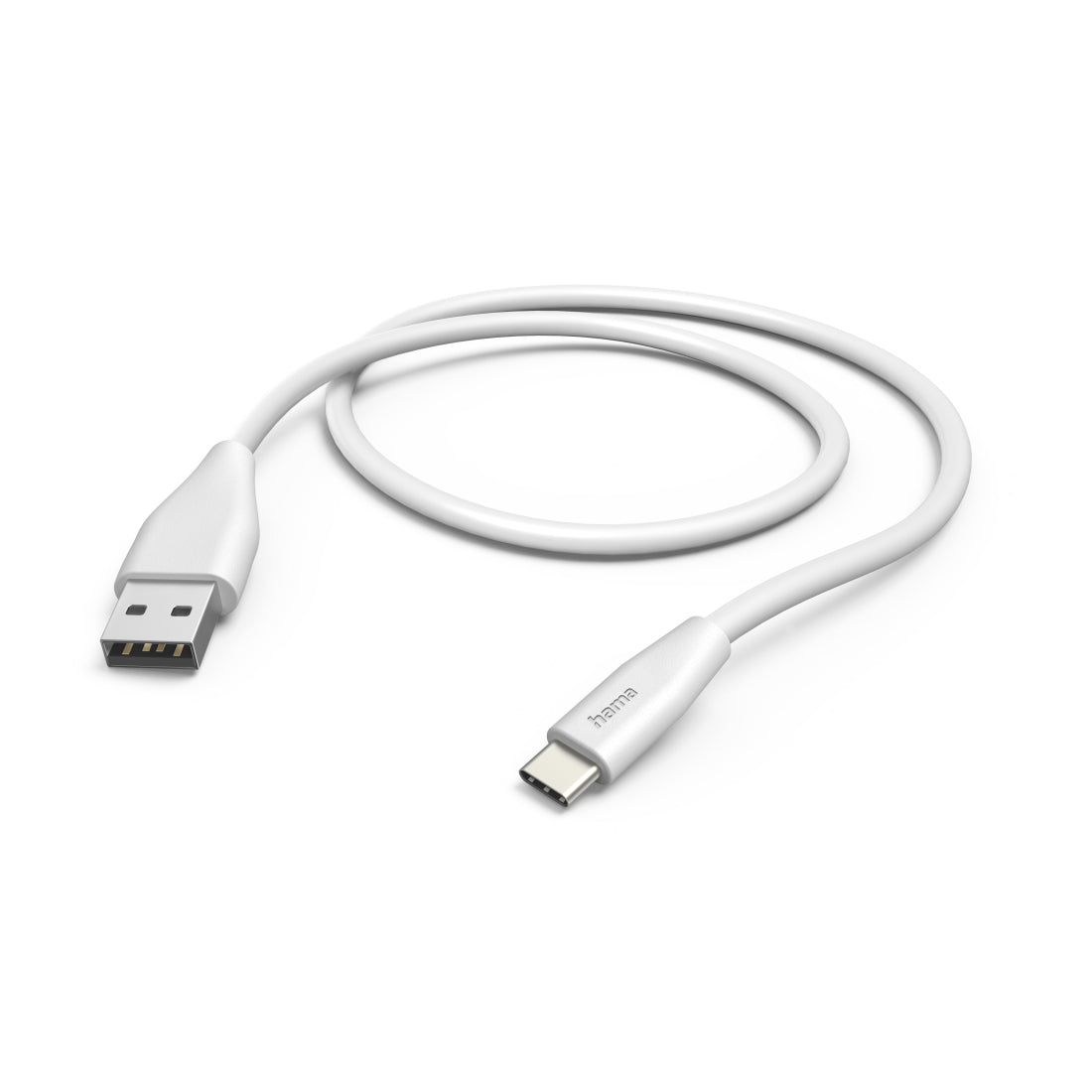 Hama USB-A auf USB-C Kabel – USB 2.0 (480 Mbit/s) – 1,5 m – Weiss – für Smartphone, Tablet