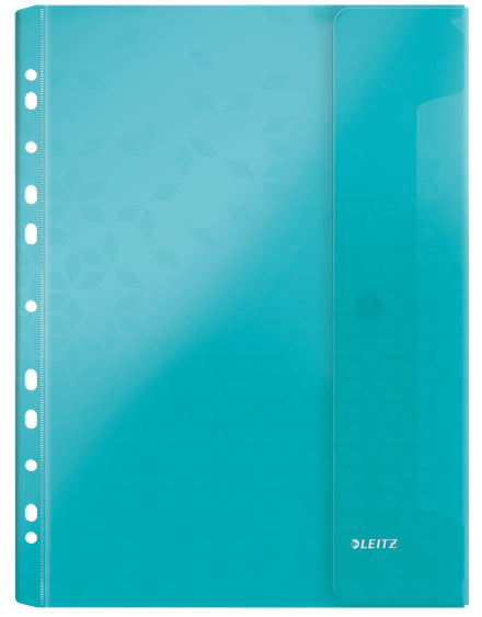 Leitz WOW A4 Prospekthülle, Eurolochung, 200 µm, Seitenklappe, Klettverschluss, 40 Blatt, assortiert – 6 Stück