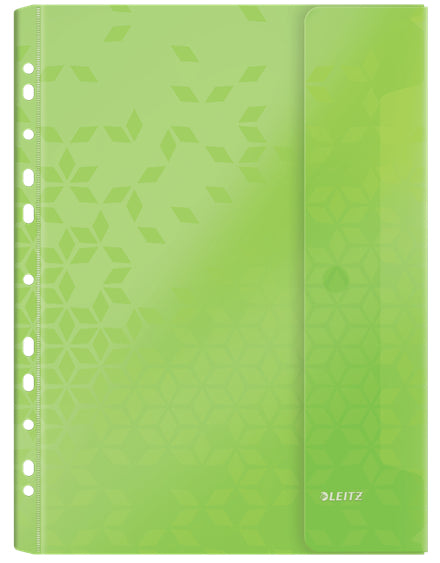 Leitz WOW A4 Prospekthülle, Eurolochung, 200 µm, Seitenklappe, Klettverschluss, 40 Blatt, assortiert – 6 Stück
