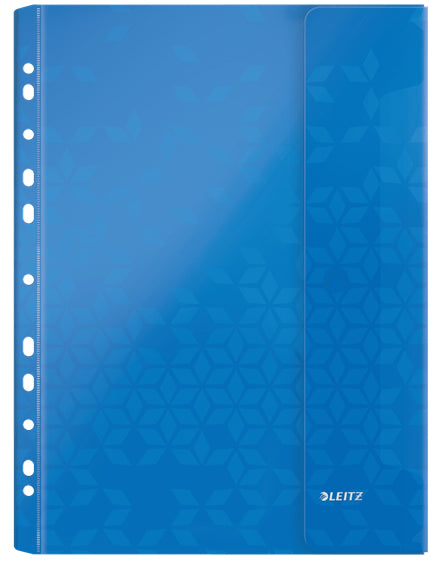 Leitz WOW A4 Prospekthülle, Eurolochung, 200 µm, Seitenklappe, Klettverschluss, 40 Blatt, assortiert – 6 Stück
