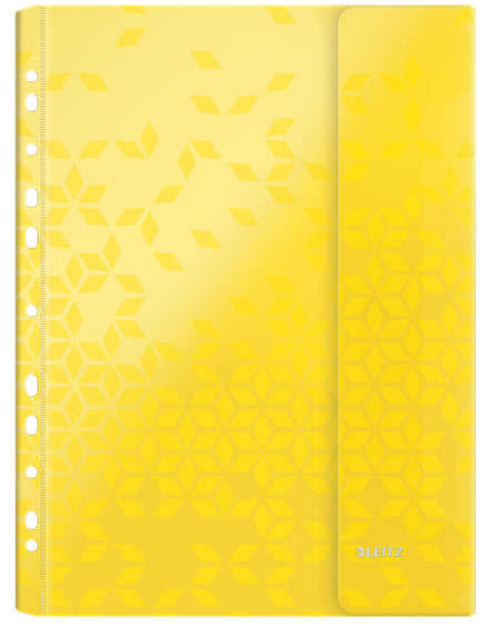 Leitz WOW A4 Prospekthülle, Eurolochung, 200 µm, Seitenklappe, Klettverschluss, 40 Blatt, assortiert – 6 Stück