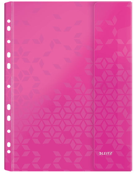 Leitz WOW A4 Prospekthülle, Eurolochung, 200 µm, Seitenklappe, Klettverschluss, 40 Blatt, assortiert – 6 Stück