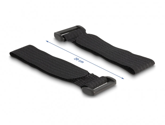 DeLOCK Klettpad, selbstklebend, 50 mm × 0,11 m, schwarz, 10 Stück