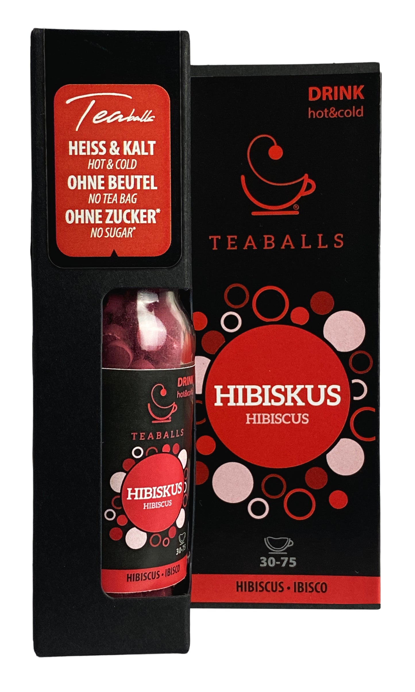 Teaballs BLACK SELECTION – Früchtetee Hibiskus – Instant-Teaballs 150 Stück
